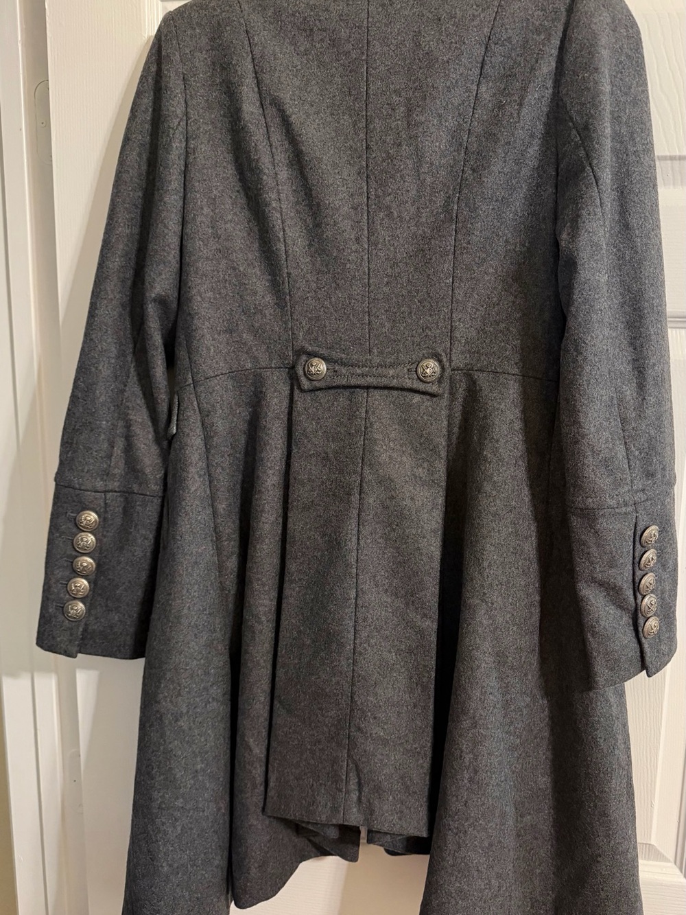 bebe Gray Double-Breasted Military Trench Coat - Picture 2 of 5